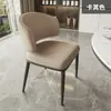 Cadeira de Jantar para Uso Doméstico, Minimalista Moderna de Luxo Leve Designer Cadeira para Ilha de Jantar com Encosto, Cadeira de Metal com Encosto Alto