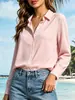 Camisa branca feminina com caimento, blusa de manga longa de luxo leve, vestuário feminino, disponível para vendas em live streaming em lojas físicas, pode ser personalizada com logotipo