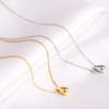 Al por mayor transfronterizo europeo y americano Collar de Acero de Titanio Forma de Gota Cadena de Clavícula para Mujer que no se decolora Collar de Acero de Titanio Chapado en Oro de 18k Lujo Accesible