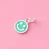 Cuentas Separadoras Cara Sonriente de Plata S925 Accesorios de Pegamento Cuerda de Cuentas Tejida a Mano DIY Pulsera Material de Joyería de Cuentas Sueltas Coloridas