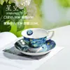 Taza y Platillo de Cerámica Británica para el Té de la Tarde con Borde Dorado Juego de Taza y Platillo de Café de Porcelana Ósea para el Hogar Serie de Pintura al Óleo Creativa Souvenir