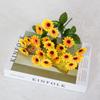 Flores artificiais pequeno buquê de girassol Flores de seda Conjunto de shopping de girassol Restaurante Partição Caixa de flores Arranjo de flores Girassol decorativo
