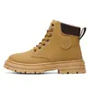 Botas Martin com Forro de Lã para o Inverno Masculinas, Sapatos de Trabalho de Cano Alto, Botas Curtas Quentes de Algodão Versáteis e Modernas com Solado Grosso