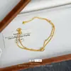 Pulsera de Arena Dorada para Cintura Pequeña para Mujer con Cuentas de Transferencia Pulsera Chapada en Oro Mismo Estilo que Little Red Book Pulsera Versátil de Doble Capa Venta al por Mayor