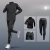 Conjunto deportivo ligero de secado rápido para hombre con cremallera - Set atlético para correr, deportes, entrenamiento en el gimnasio y ciclismo