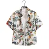 Vacaciones Versátiles de Playa Transfronterizas Camisa Floral para Hombre de Manga Corta Ins Atractivo Estilo Retro Hawaiano Holgada Camisa de Playa