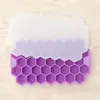 Fornecimento Exclusivo Transfronteiriço de Forma de Gelo de Silicone em Formato de Colmeia com 37 Compartimentos, Fácil de Desenformar, com Tampa, Forma de Cubos de Gelo, Colmeia, Grau Alimentício