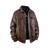 Jaqueta de Couro PU Outono e Inverno Transfronteiriça 2026 Nova Jaqueta de Couro Masculina Primavera Estilo Coreano Slim Fit Gola Lapela Casaco