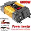 Inversor Convierte 12V a 110V Enchufe Estándar Us 300W/500W Coche Modificado Onda Pantalla LED Doble USB