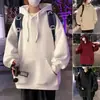 Sudadera con capucha para hombre, de moda para otoño, corte holgado, estilo pareja, jersey versátil, casual de alta calle, color liso, abrigo talla grande
