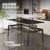 Mesa de comedor rectangular, juego de comedor de lujo ligero, combinación de 5 piezas, mesa de comedor de losa de roca, adecuada para apartamentos pequeños, sala de estar minimalista