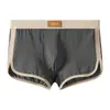 Roupa Íntima Masculina Huajielong de Seda Gelada Texturizada, Cor Sólida, Atacado, Cintura Média, Tamanho Grande, Boxer Respirável Masculino, Pode Ser Enviado em Nome dos Clientes