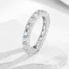Anel de Casamento em Prata de Lei 925 com Zircônia 5A Anel Combinado para Mulheres Europeu e Americano Transfronteiriço Anel de Diamante Simulado Corte Flor de Gelo 10*10 Pulseira