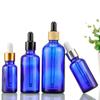 Botella de Vidrio Azul para Aceite Esencial Botella Vacía Botella con Gotero de Cabezal de Plástico Esencia a Prueba de Luz Solución Original Muestra Cosméticos Botella de Relleno Venta al por Mayor