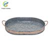 Bandeja de Metal Galvanizado Placa de Estanho Borda Cobre Vermelho Vintage Oval Placa de Ferro para Festa Cerveja Vinho Tinto