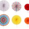 Oito leques de papel com flores douradas, cores decorativas, decoração de shopping, janela, layout de sala de casamento, papel de parede de fundo, leque de flores
