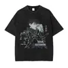 Camiseta Manga Curta Gola Redonda Y2K Roupas Masculinas Novidades