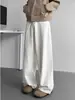 Jeans Blancos para Hombre, Primavera y Otoño, Marca de Moda, Casual Holgado Versátil Retro Americano Pantalones de Pierna Ancha Rectos de Largo Completo
