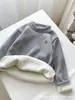 Bekeifei Roupa Térmica Infantil Forrada com Fleece Novo Estilo para Crianças Média e Mais Velhas Gola Alta Quente Outono e Inverno Top para Bebê para Meninos e Meninas Manga Longa