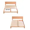 Tablero de Cama Plegable Silencioso de Madera Maciza con Listones de Madera de Cedro, Tatami Transpirable y a Prueba de Humedad, Marco Especial Reforzado y Recubrimiento Denso