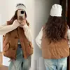 Chal de Estilo Nuevo para Invierno 2026 con Cuello Solapa, Moderno, Versátil, Elegante, Sencillo, Chaleco de Algodón Cálido para Mujer, Abrigo de Algodón Holgado