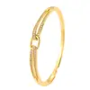 Pulsera Abierta de Alta Gama para Pareja de Gran Venta Transfronteriza, Estilo Europeo y Americano de Moda, Cobre Chapado en Oro de 18 Quilates, Pulsera de Lujo Ligero que No se Desvanece