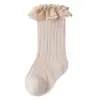 Calcetines de Bebé Verano Malla Fina Transpirables Tubo Largo Anti-Mosquitos Verano Bebé Recién Nacido Borde Suelto Encaje de Princesa Calcetines para Niños