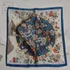 Pañuelo cuadrado estampado de leopardo bufanda coreana femenina de seda versátil pañuelo para el pelo bufanda retro flor de anacardo pañuelo cuadrado pequeño venta al por mayor