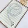 Cadena Cruzada de Cristal Perlado Iridiscente de Lujo para Teléfono, Estilo Largo, Se Puede Usar como Cadena de Mochila, Sensación de Alta Gama, Venta al por Mayor