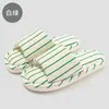 Pantuflas de lino a rayas para hombre, versátiles para el hogar y uso en interiores, suela suave antideslizante, adecuadas para usar en exteriores, pantuflas de slip-on para mujer al por mayor