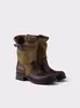 Botas Femininas de Cano Médio Redondas Color Block Outono/Inverno 2026 Salto Grosso Versátil Slip-On Tira com Fivela Botas de Cavaleiro Martin