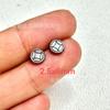 Anillo para trotar con cuentas retro de plata antigua de Shanxi, espaciador, cuenta cuadrada, mantras de seis caracteres, anillo para correr, plata de notoginseng, joyería literaria DIY para jugar