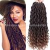 Tubo curvado superior inferior envuelto Diosa Rizado Faux Locs tubo hueco curvado Trenza sucia africana Cabello europeo y americano
