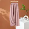 Calças Femininas de Outono de Cintura Alta Wide Leg Soltas Emagrecedoras Caídas Versáteis para o Trabalho Cor Sólida Casuais Longas