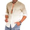 Camisa Masculina Europeia e Americana Outono Nova Manga Longa Estampa Rasa Gola Lapela Moda Masculina Casual Camisa Cruzada