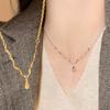 Elegante Collar de Ondas de Agua para Mujer, Versátil Colgante de Gota de Agua, Nueva Cadena de Clavícula de Moda Tendencia, Cadena de Cuello Elegante