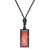 Colgante de Madera de Cítara Pintado a Mano con Patrón de Rayo y Diseño de los Cinco Elementos, Pintado por un Maestro, Superficie de Espejo de Vidrio, Seis Colores Base para Elegir