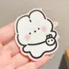 Lindas pegatinas de flequillo de dibujos animados para otoño e invierno, diademas de punto florales versátiles de estilo coreano con cierres de velcro, que exudan un ambiente sofisticado y elegante