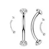 Material de Titanio ASTM-F136 Rosca Doble Stud para Ceja con Circonita Stud para Hélice de Oreja Aleación de Titanio G23 Joyería para Piercings para Hombres y Mujeres