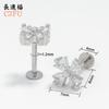 Brincos Stud de Aço Inoxidável Zircônia Geométricos, Design de Flor e Borboleta, Studs Versáteis para Cartilagem da Orelha, Studs Espirais Internos para Lábio, Joias para Piercing