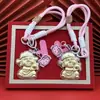 Lingote de Oro Puro 999 Dios de la Riqueza Soporte para Llavero de Teléfono Móvil Soporte para Bolso Regalo para Novia para Atraer Riqueza y Tesoro