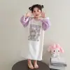 Estilo Nuevo Otoño e Invierno Niñas y Niños Dibujos Animados Franela Cálida Ropa de Dormir para el Hogar Linda Niña Estilo Princesa Ropa para el Hogar