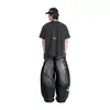 Moda Masculina Tendencia Nuevo Streetwear Retro Lavado Rasgado Suelto Pantalones de Mezclilla Gótico Y2K Ropa
