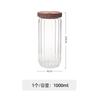 Pote Hermético de Vidro Transparente com Grão Vertical de Madeira de Acácia Recipiente para Armazenamento de Grãos de Vidro Borossilicato Alto para Cozinha