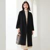 Abrigo de cachemira de doble cara de alta gama para mujer, largo, moderno, informal, combinable, de lana y cachemira, 2024