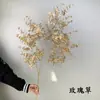 Flores de Simulación para Boda Serie Dorada Hojas de Ginkgo Eucalipto Arreglo Floral para Salón de Bodas Decoración de Pasillo Festival de Primavera Cubo de la Fortuna Flores Artificiales