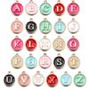 Colgante de aleación de doble cara con forma de gota de aceite, protección del medio ambiente, 26 letras inglesas de la A a la Z, accesorios de joyería para bricolaje, pulsera, pendientes, colgante pequeño