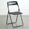 Silla Plegable de Plástico, Silla para Uso Doméstico con Respaldo, Silla Popular para Fotos, Silla de Comedor para Dormitorio, Silla Plegable para Oficina de Conferencias, Taburete Plegable para Exteriores