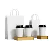 Bolsas para llevar de Café y Té con Leche, Bolsas de Papel Kraft Personalizables para Tazas Individuales o Dobles, Bolsas Tote para Productos Horneados y Bebidas, Bolsas de Papel Listas para Enviar