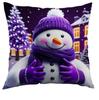 Funda de Almohada Navideña Transfronteriza Sofá Poliéster Estampada Funda de Almohada Navideña Oficina Cojín Hogar Almohada Mayoreo